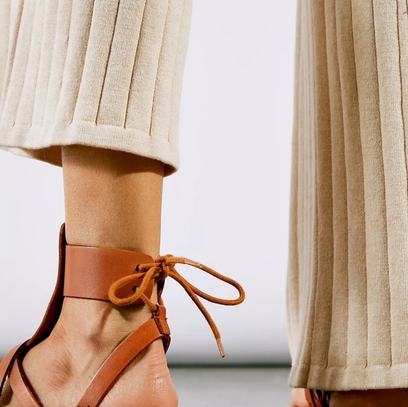 Free People Vacation Day Leather Wrap Lace-Up Ankle Gladiator Sandals - Picture 7 of 14